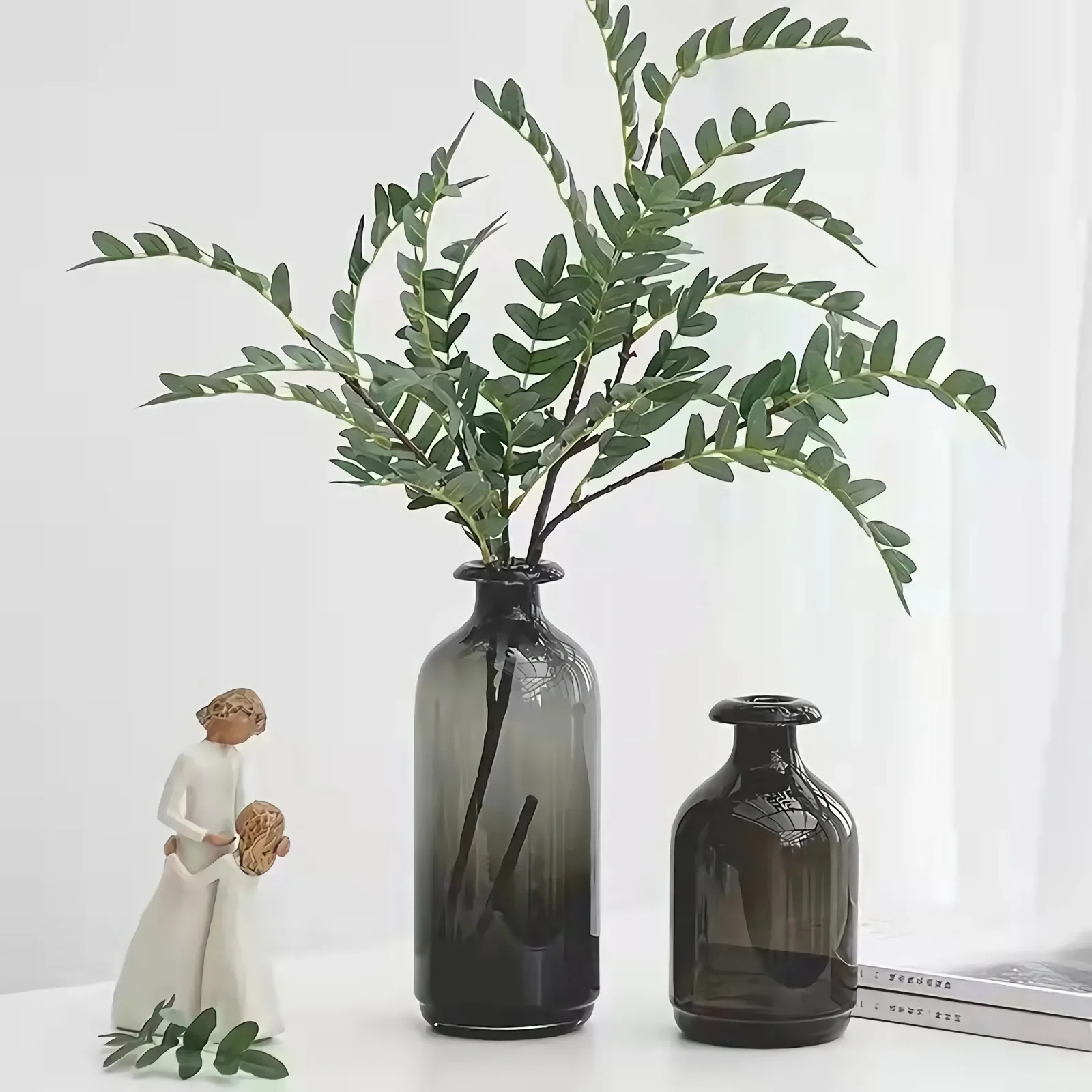 Bodhi2000 - Vaso da fiori minimalista elegante, vasi e ornamenti moderni, vaso da fiori in plastica infrangibile nordico colorato essiccato decorazione per la casa - bianco A