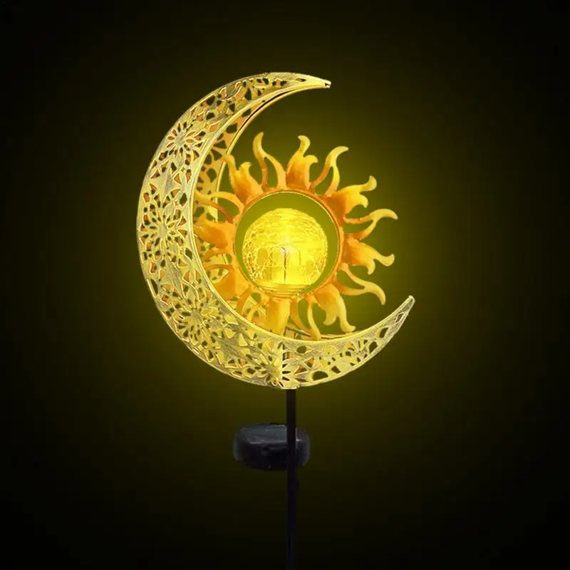 

Ветронепроницаемые колокольчики Sun Moon на солнечной батарее, стеклянный мяч с трещинами, водонепроницаемые музыкальные колокольчики для садоводства, глубокий тон, декор для садоводства