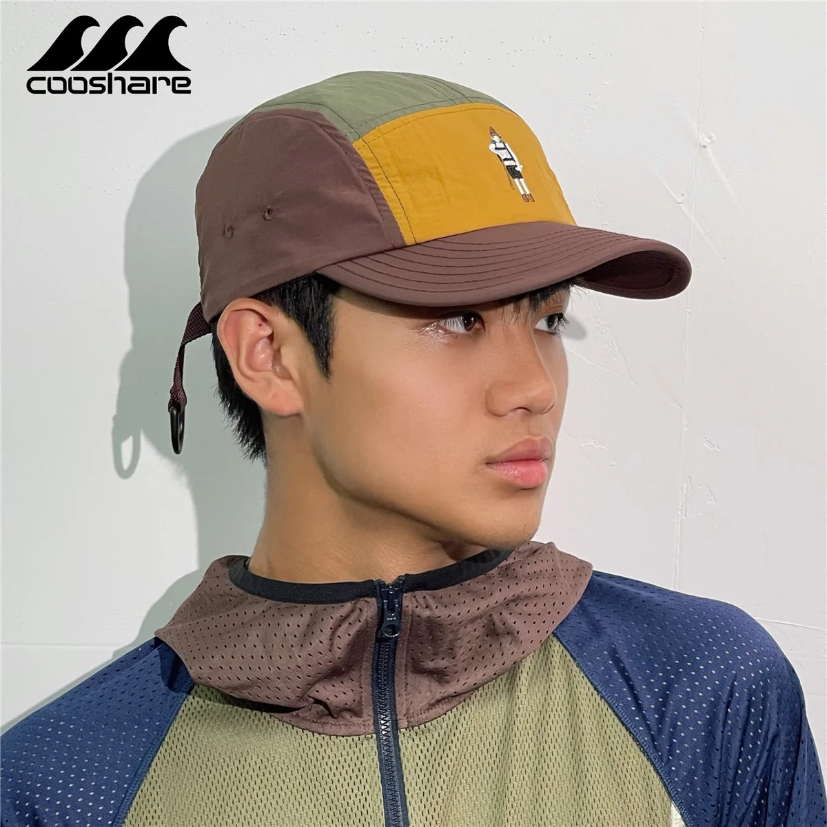 Japanese Splicing Five-Piece Cap Summer Quick-Drying Breathable Duck Tongue Cap Men'S Colorful Soft Top Baseball Camping