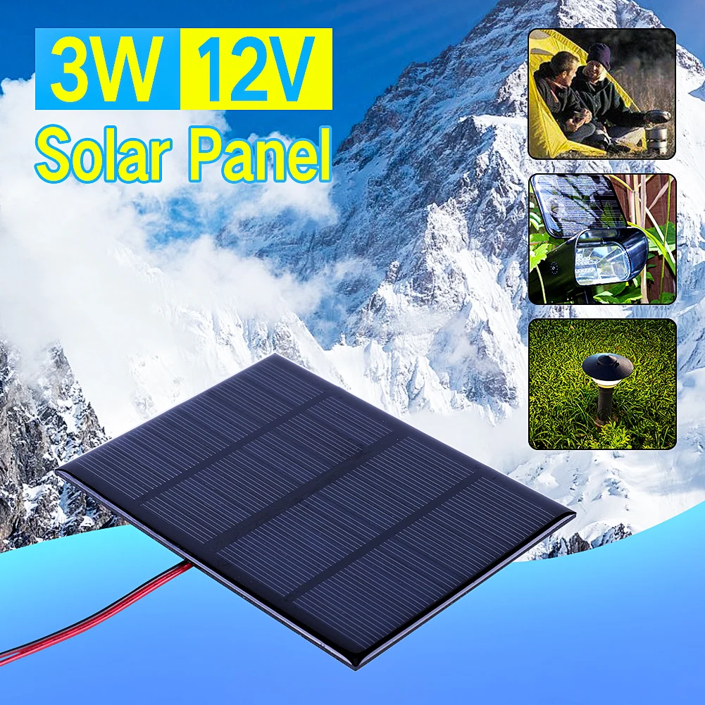 3W 12V Micro Solar Panel Module DIY Polysilicon  for Phone Toys Charger 