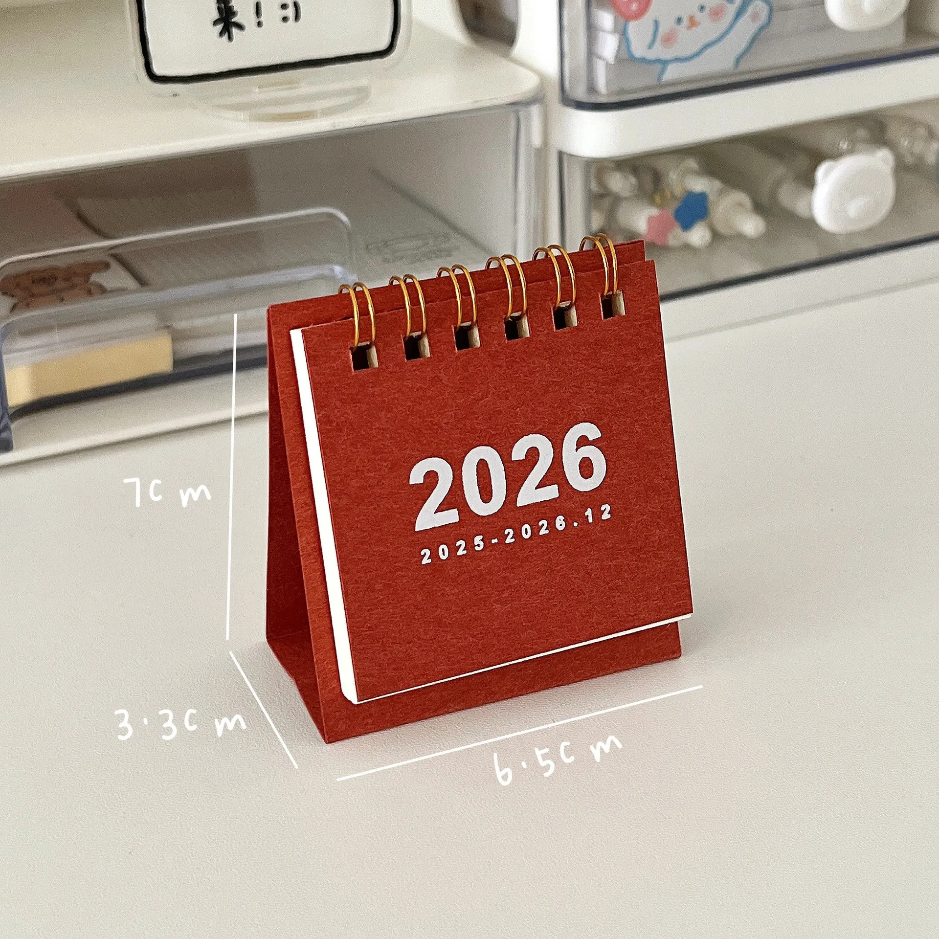 Mini Simple Desk Calendar - Creative Spiral-Bound Desktop & Office Decoration