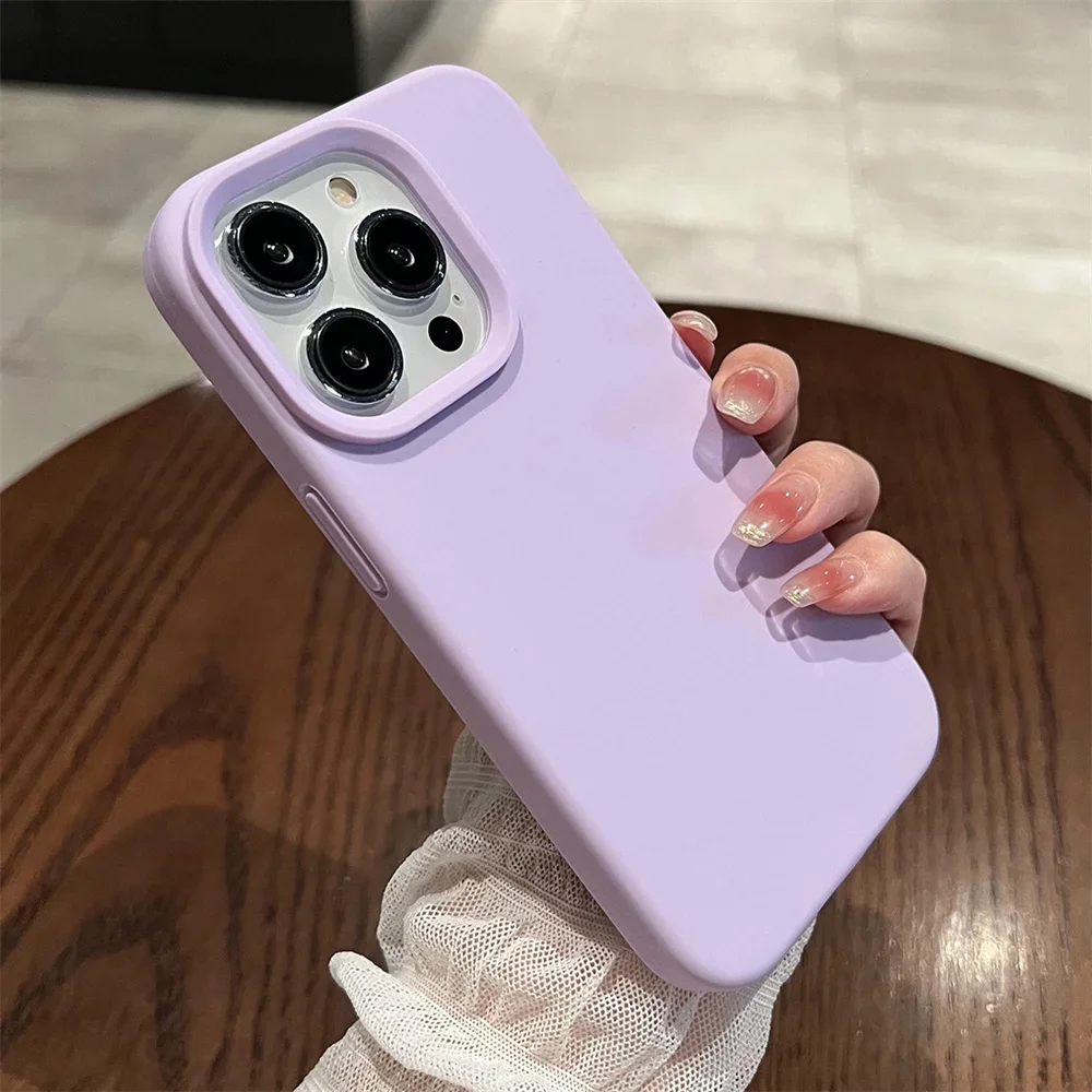 Enhanced Shockproof Soft Solid Color Phone Case - Durable and Protective Cover