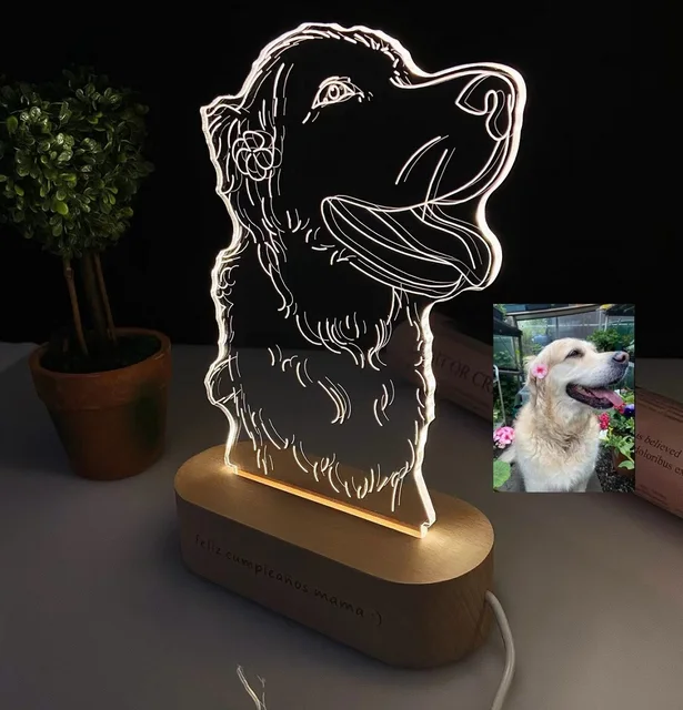 Dropshipp Personalized 3D Photo Lamp Engraving Base Custom Valentine's Day Anniversary Birthday Christmas 3D Night Light Gifts 3