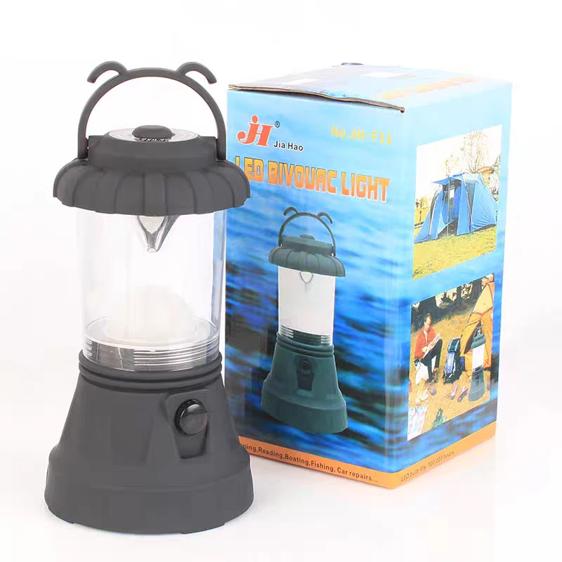 1pc Camping Bivvy Tent Camp Light Night Torch Fishing Lantern Hook Handle Outdoor Lamp flashlight 11LEDs