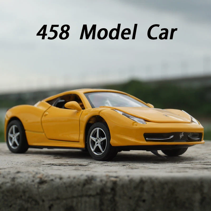 1:32 Ferrari 458 Italia SF90 Supercar Alloy Muscle Car Model Sound and Light Pull Back Children's Toy Collectibles Birthday gift 6