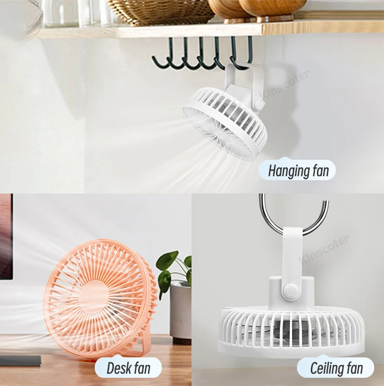 Description Picture 4 of itemMini USB Electric Fan Home Office Desktop Fan Wireless Summer Cooling Fans Portable Outdoor Camping Tent 3 Speed Circulator