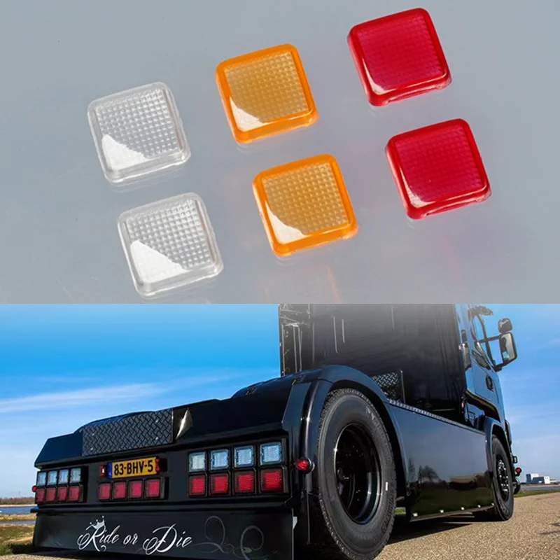 

2pcs Decorate Tail Light Transparent Yellow Red for 1/14 Tamiya RC Truck Trailer Tipper Scania 770S MAN Benz Actros Car Parts