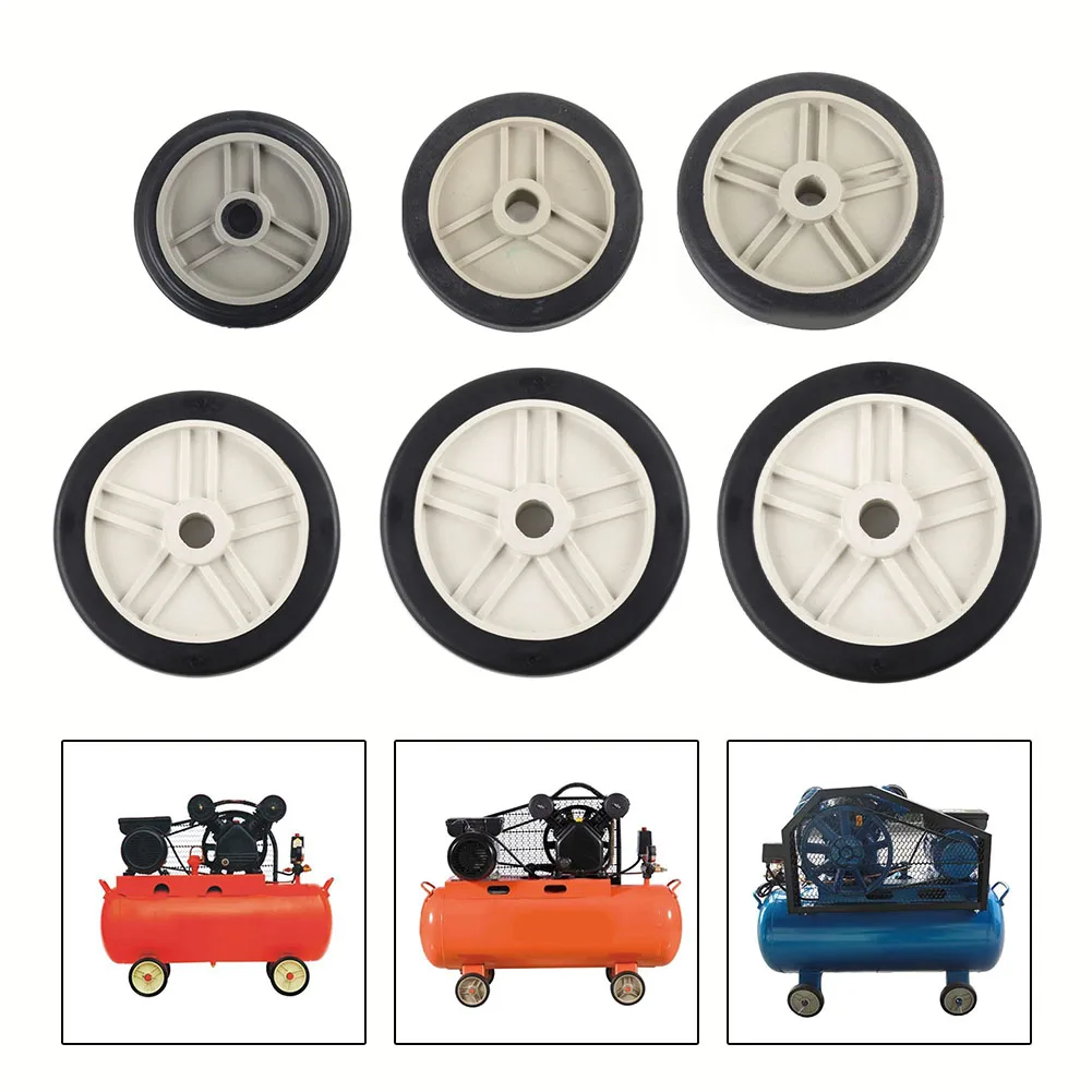 1pcs Air Compressor Caster Wheels 4-8In Absorption Non-Slip Silent Plastic For Air Pumps Oil-free Machines Replacement Accessory