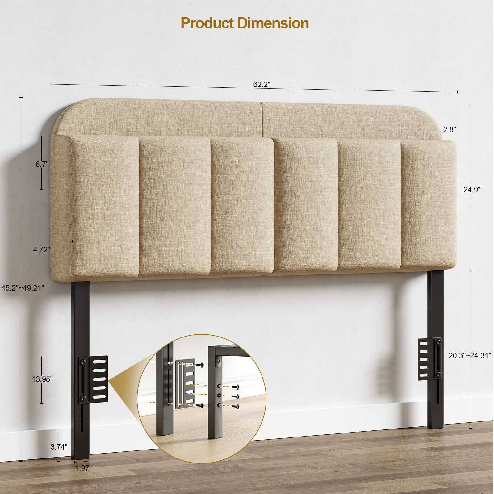 Adjustable LED Storage Headboard 6