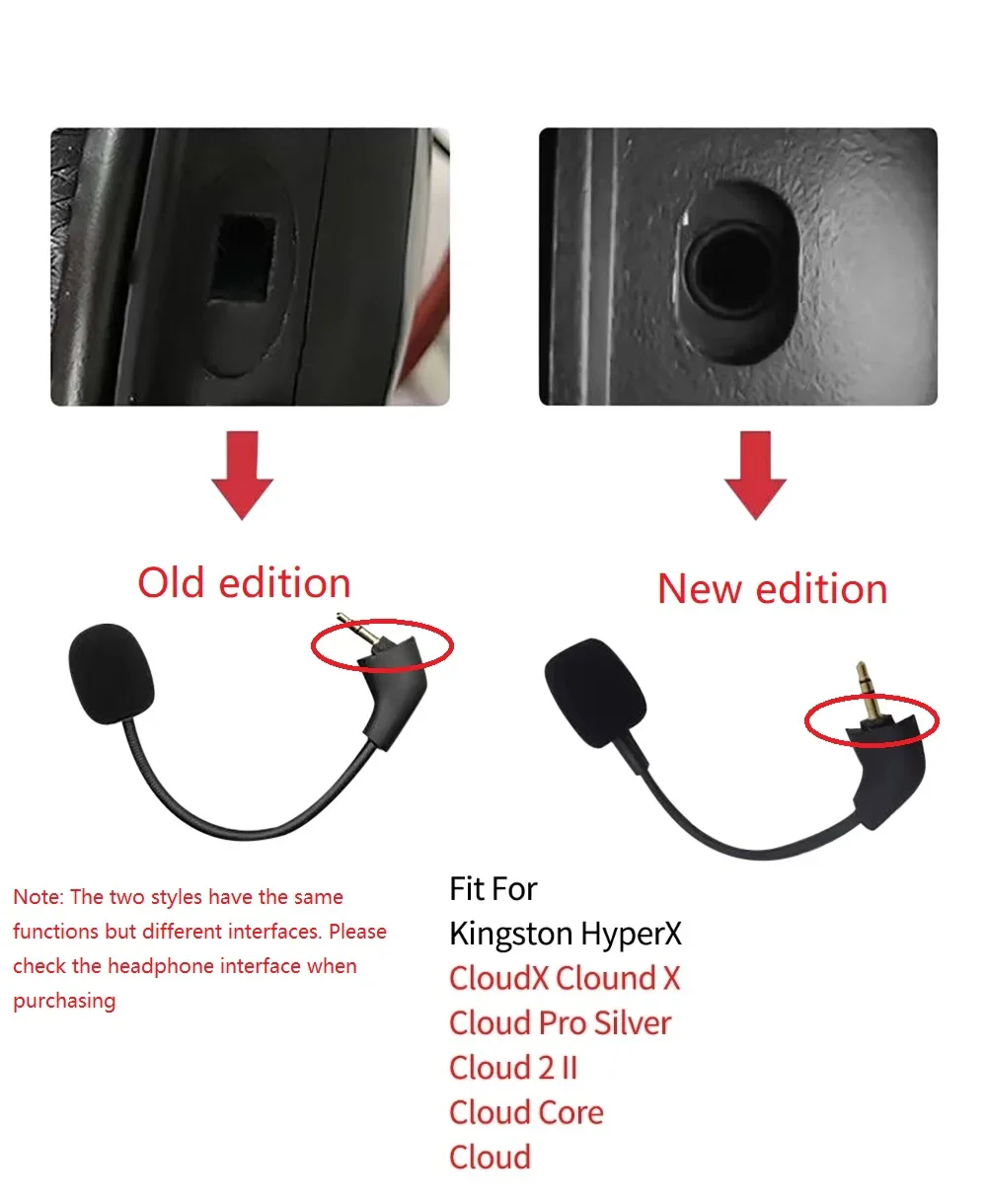 Microphones For Hyperx Cloud 3 II Flight S Alpha S Revolver Flight Gaming Headphones Replacement Gaming Mic Accessories