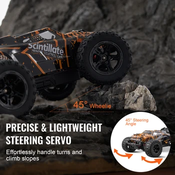 SucceBuy 50 km/h 1:10 RC Car High Speed All Terrain 4WD Off-Road Truck with 45° Wheelie Hobby RC Racing Car Toys Gift for Kids 3