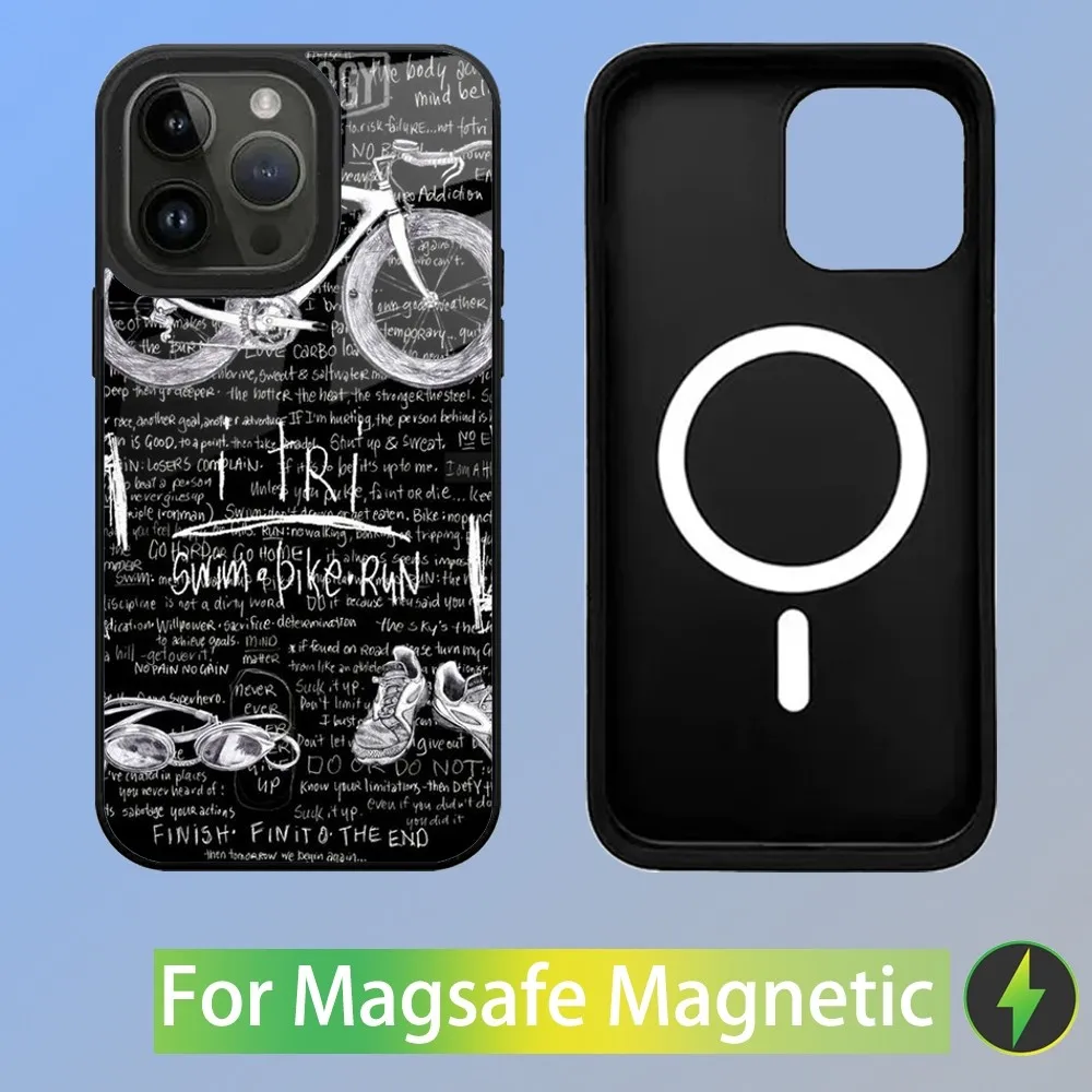 Triathlon Swim Bike Run Tri Life Phone Case with Magnetic Wireless Charging