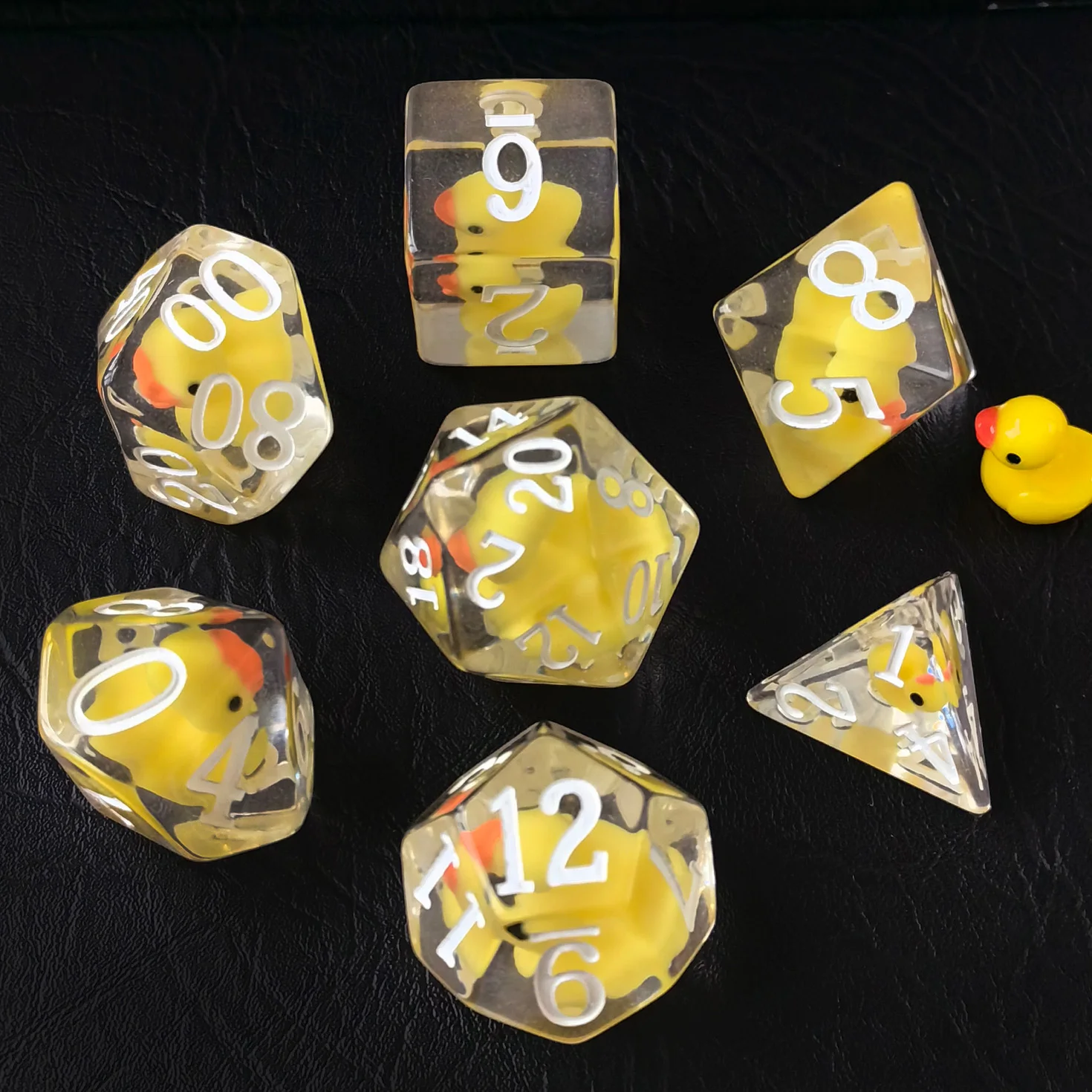 Bescon Oversized DND Animal Dice Set, Giant 7pcs Polyhedral D&D Dice Set, Big Sized RPG Rabbit and Yellow Duck