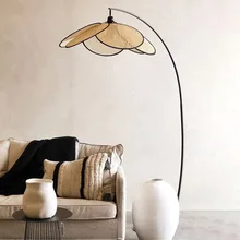 

Vintage Style Rattan Floor Light Minimalist Living Room Dining Room Study Sofa Floor Lamps Bedroom Bedside Lights Home Deco