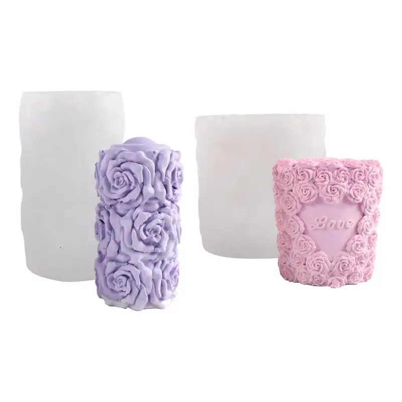Flower Candle Mold Valentines Day Silicone Molds DIY Handmade Resin