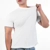 1pc Mens T Shirt Short Sleeve Cotton Plain Tops Tees Fitness Muscle Joggers Bodybuilding Tshirt Male Gym Clothes Slim Fit Shirt 5
