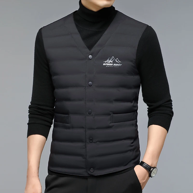 thumbnail image 1 of Chaquetas de plumón con forro para hombre, pantalón corto informal, chaleco sin mangas, 90% plumón de pato blanco, de alta calidad, para mantener el calor, para invierno, novedad de 2023, 1 of 5