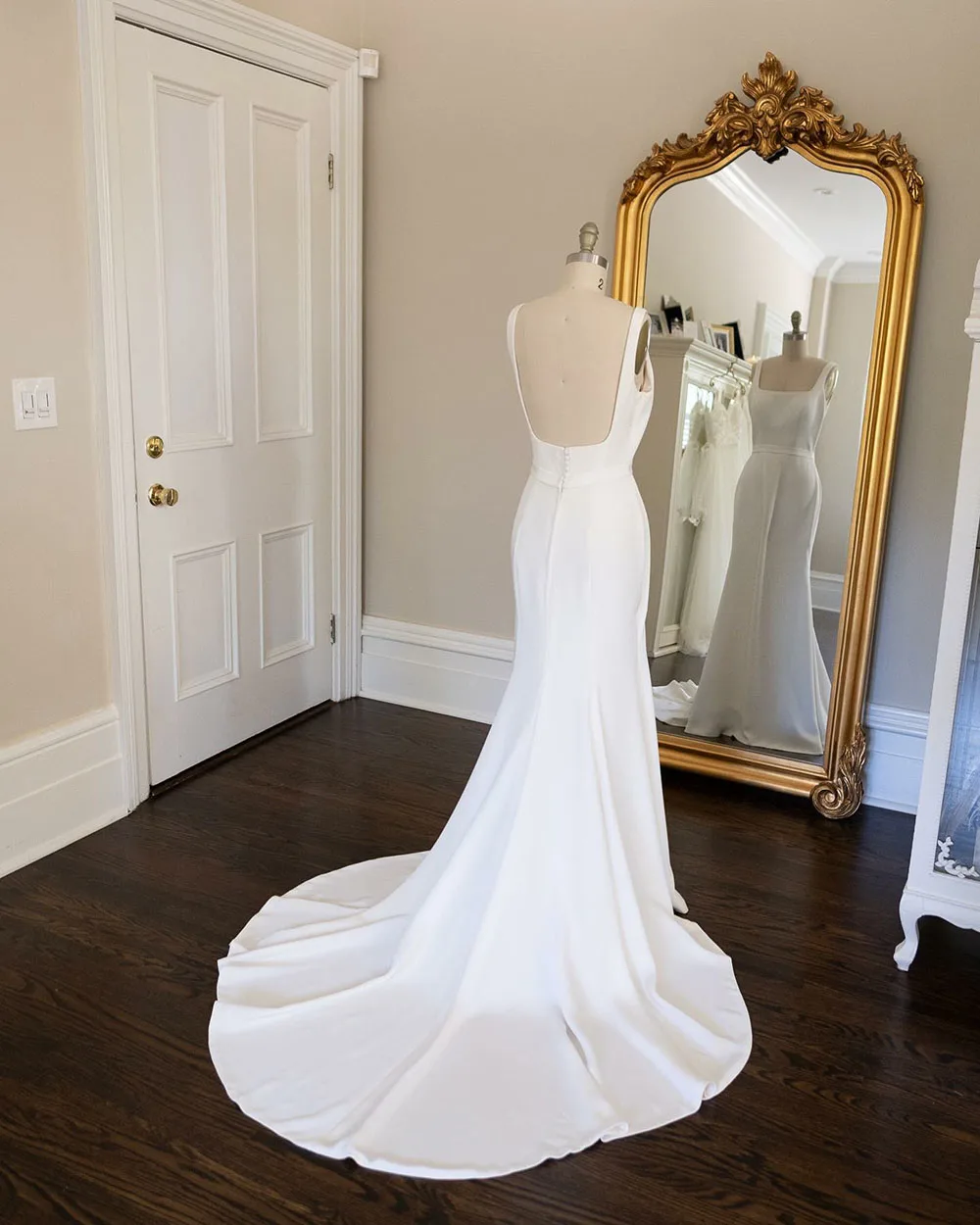 Elegant Mermaid Wedding Dress Spaghetti Straps Square Collar Open Back Bridal Gown Women Vestidos De Novia Customized 4