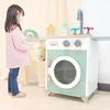 Doki Toy Cartoon Drum Washing Machine Water Absorption Quick Drying Dust Cover Household Wooden House Children's Toy New 2024 4