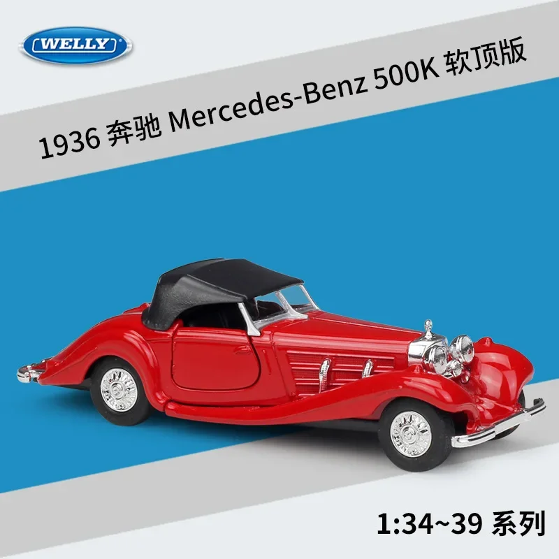 Welly 1:36 Mercedes Benz 1936 500K Modello Di Auto In Lega Pressofuso In Metallo Modello Pull-Back Veicoli B630