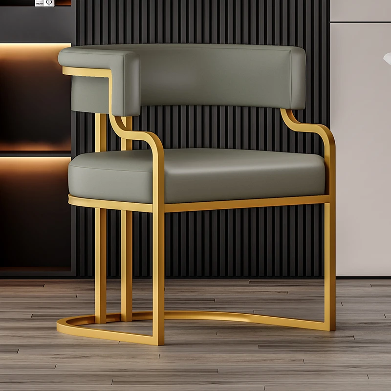 

Modern Balcony Dining Chair Reception Counter Metal Wedding Vanity Chair Design Luxury Cadeiras De Jantar Furniture HD50CY