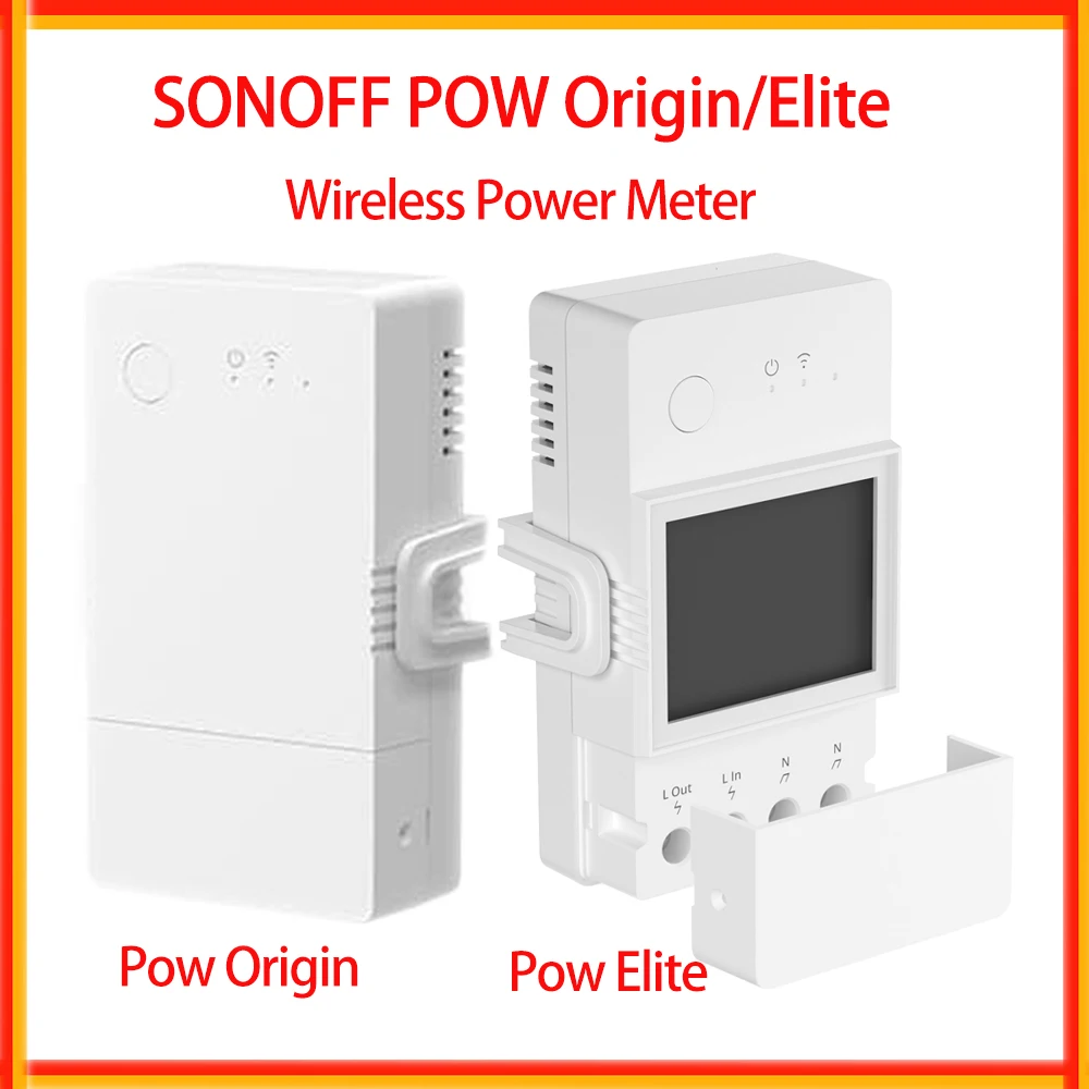 SONOFF POW Origin Elite 16A 20A Wifi 스마트 파워 미터 스위치 전력 소비 LCD 디스플레이 eWelink를 통한 무선 원격 제어