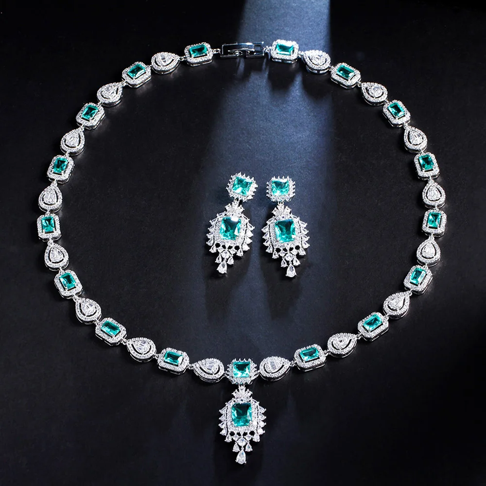 Cubic Zirconia Necklace Earrings | Cubic Zirconia Wedding
