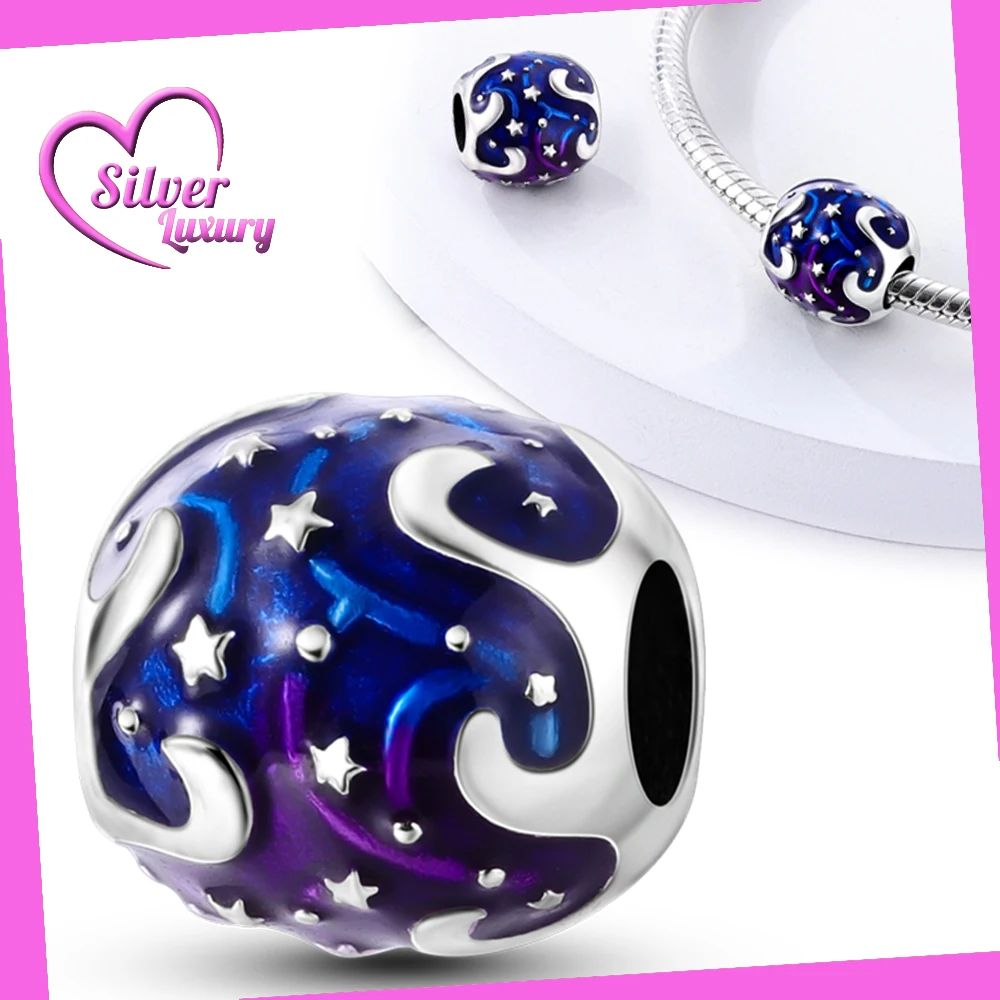 

925 Sterling Silver Romantic Star River Pendant Fit Pandora Charms Silver 925 Original Bracelet for Jewelry Making