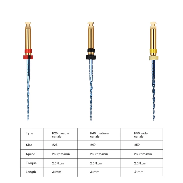 Lime Canalari 6 Rotanti SX-F3 25 Mm AZDENT | Per Endodonzia | Set Per Trattamenti Canalari Cut Throat Razor