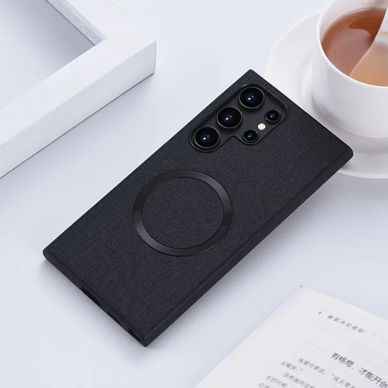 Sleek Fabric Case with Magnetic Charging Compatibility and Silicone Protection