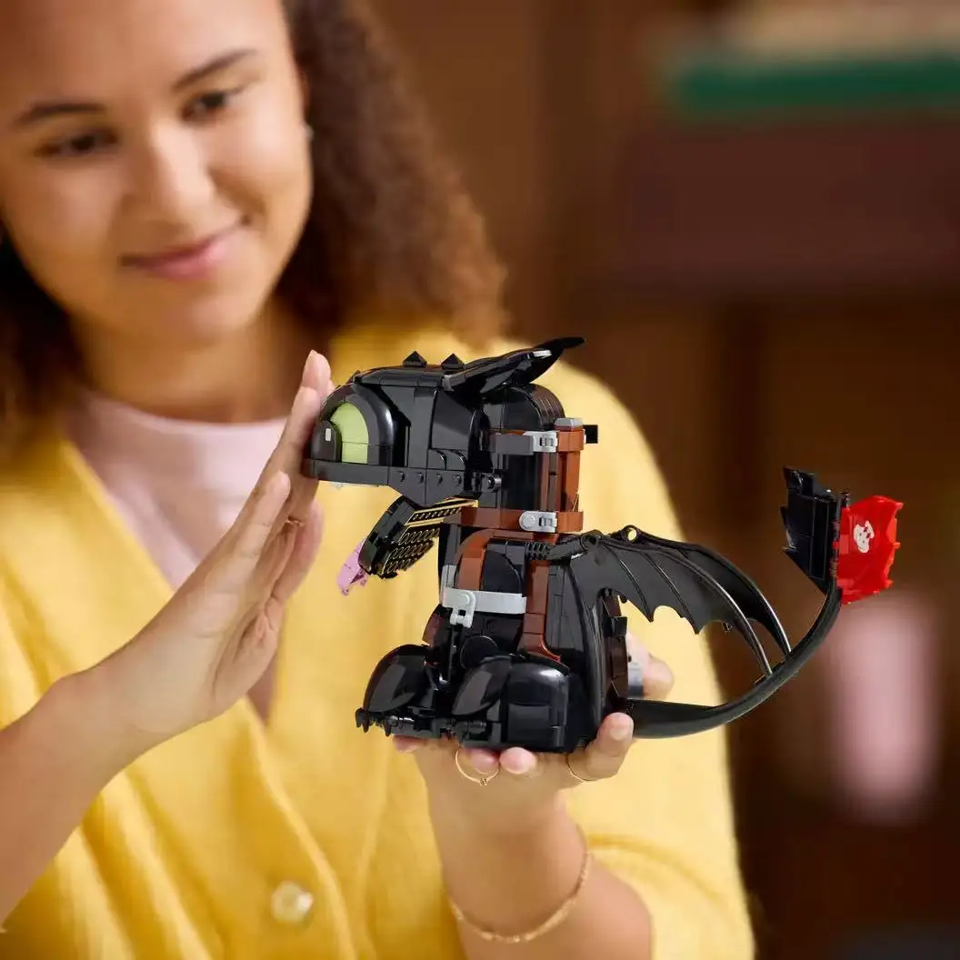 새로운 MOCToothless Dragon 빌딩 블록 모델 생일 선물로 적합 784개..