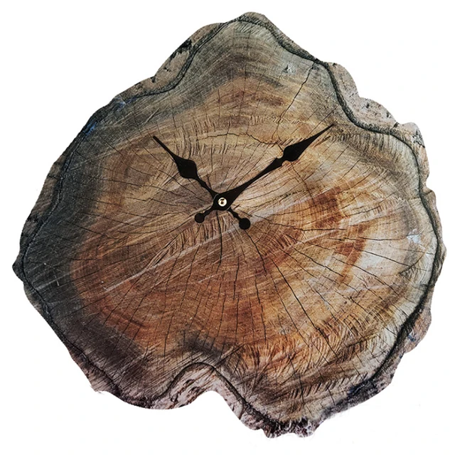 12 Hüvelykes Gyűrűs Falióra Akril Régi Fa Gabona Csendes Óra Egyszerű Kreatív Nappali Folyosó Dekoráció Digitális Órák - Image 4