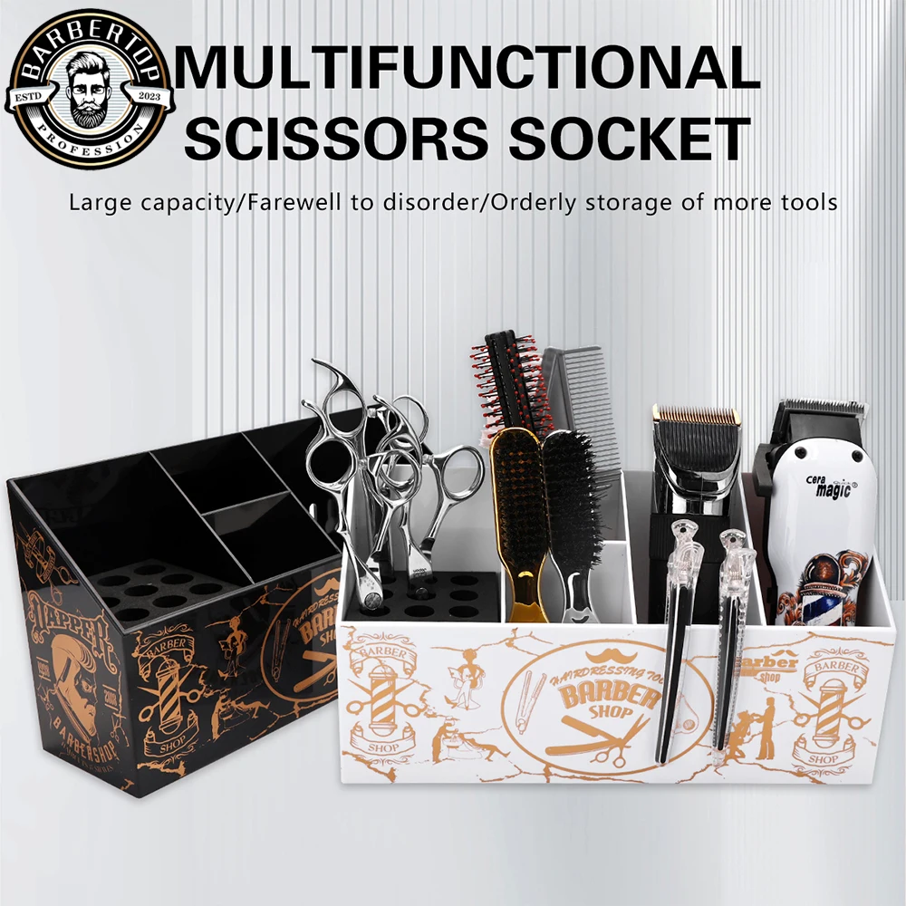 Barber Holder  Anti Slip Multifunctional Hair Comb Scissors Rack Hairdressing Tools Box Barbershop Accessories Tools comb brush rack artist pen holder office pen organizer crayon storage shelf stationery holder multifunctional desktop organizer