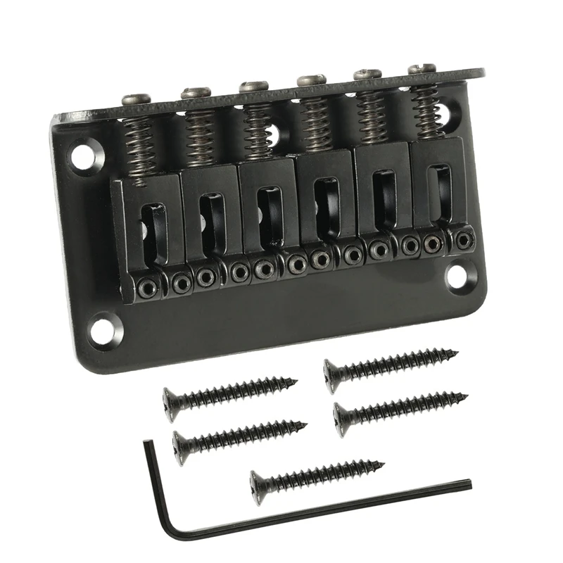 

6 String Guitar Saddles Bridge With Screws Replacement Chrome Guitar Bridge For Accessories, Guitar Top Load Bridge