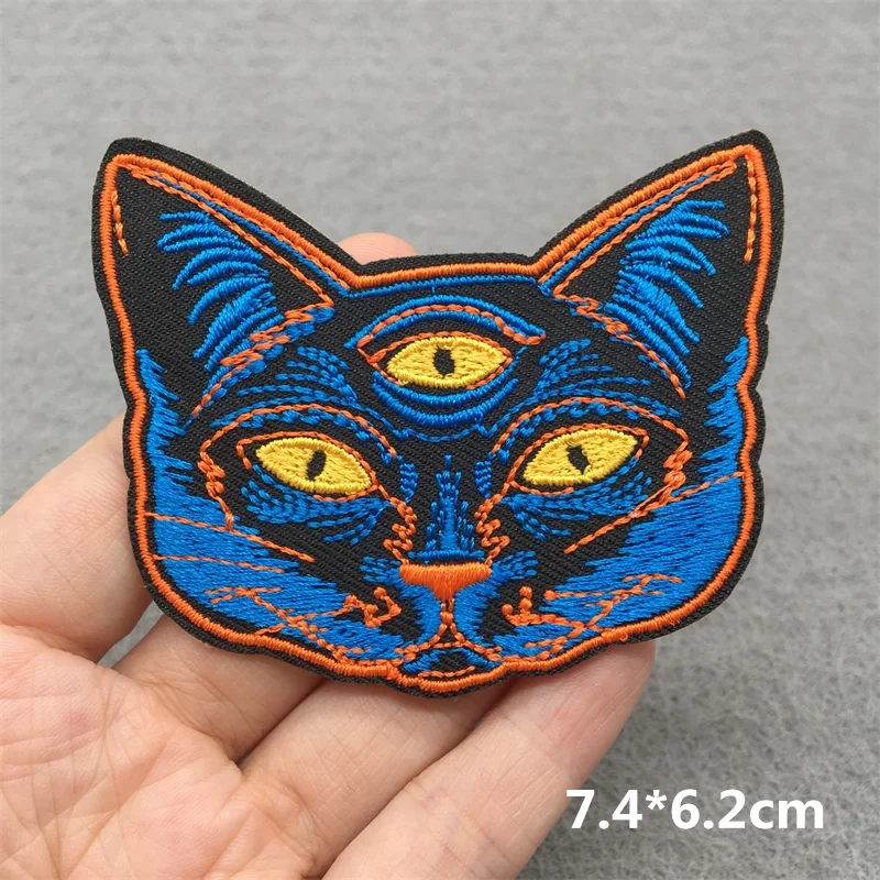 Patch chat brodé thermocollant écusson cartoon mignon vêtements personnalisation