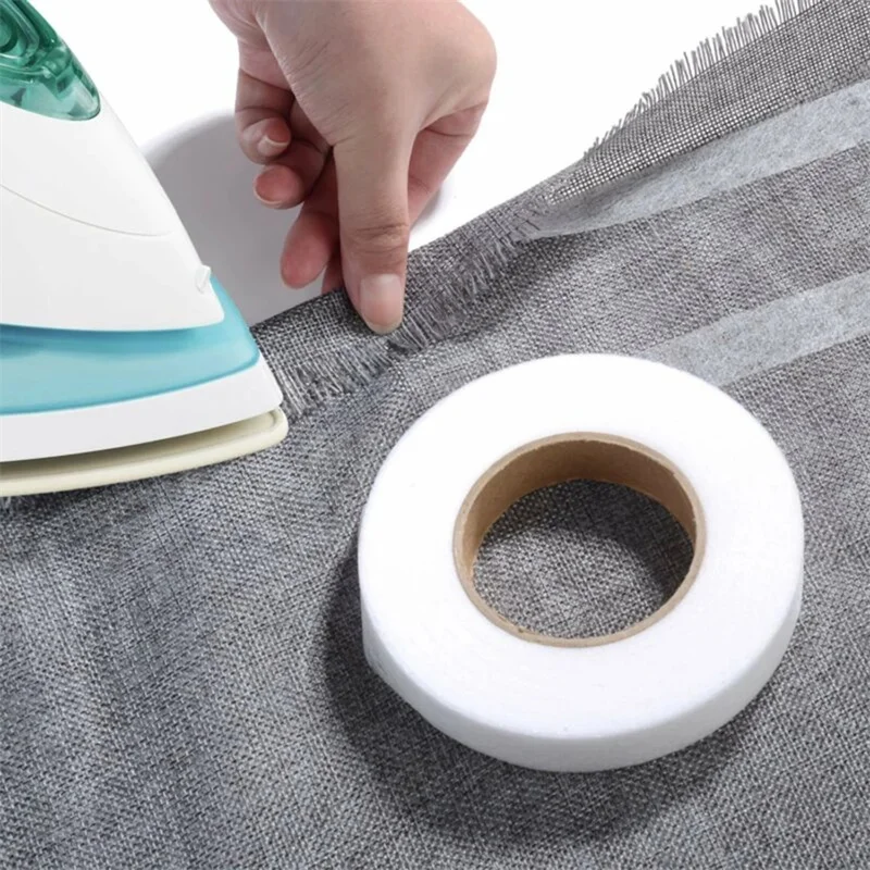 60Meters/Roll Double-sided Non-woven Interlining Adhesive Fabric Cloth Iron On Hem Tape Interlining Web DIY Sewing Crafts