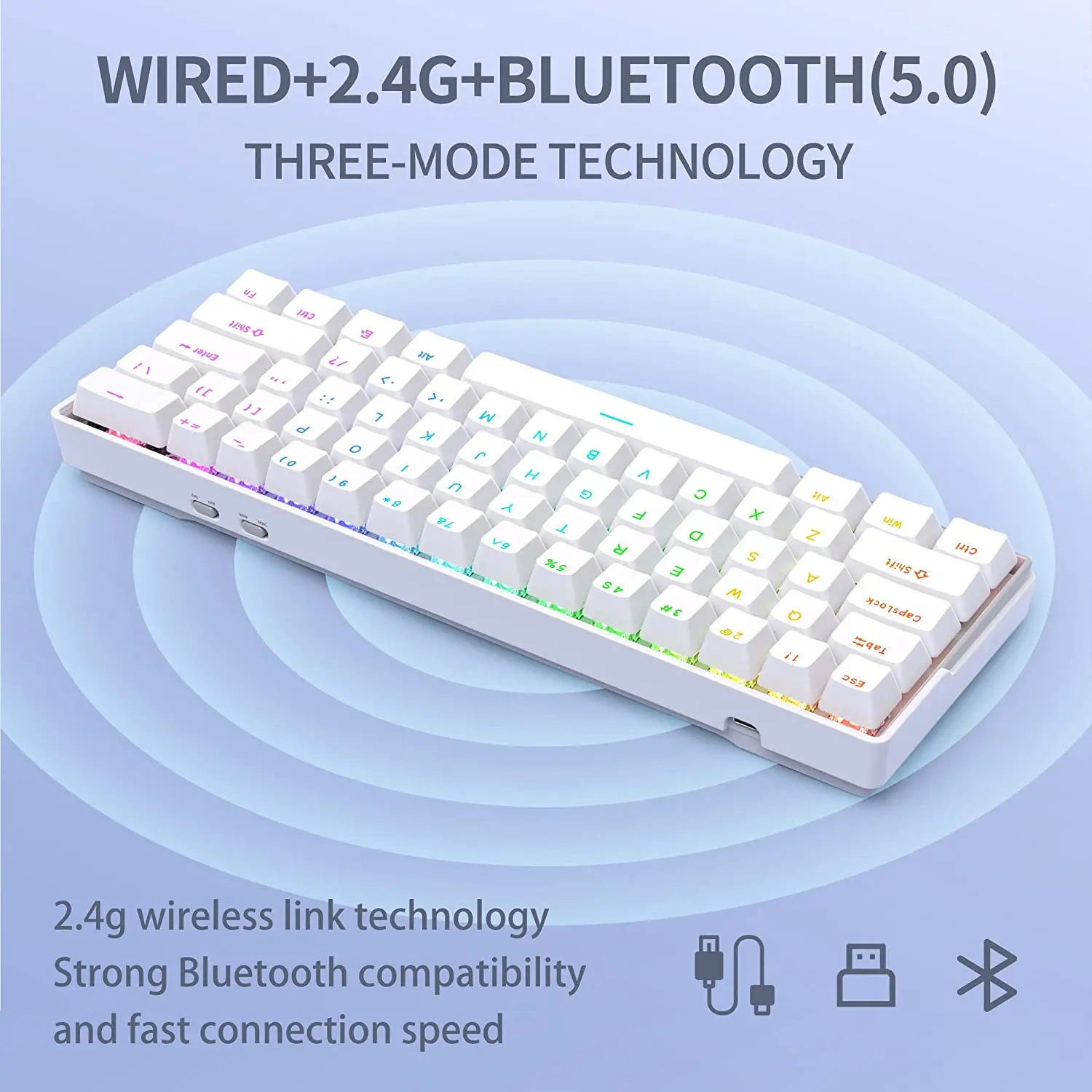 Clavier Gamer Mécanique AZERTY RGB – Bluetooth / USB - Prix en