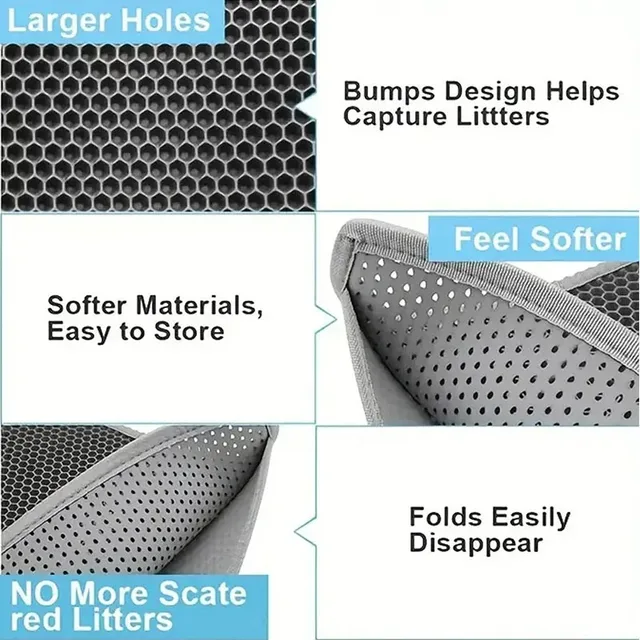 Washable extra-large EVA double-layer filtering anti-tracking cat litter box splash-proof mat for controlling litter carry-out 2