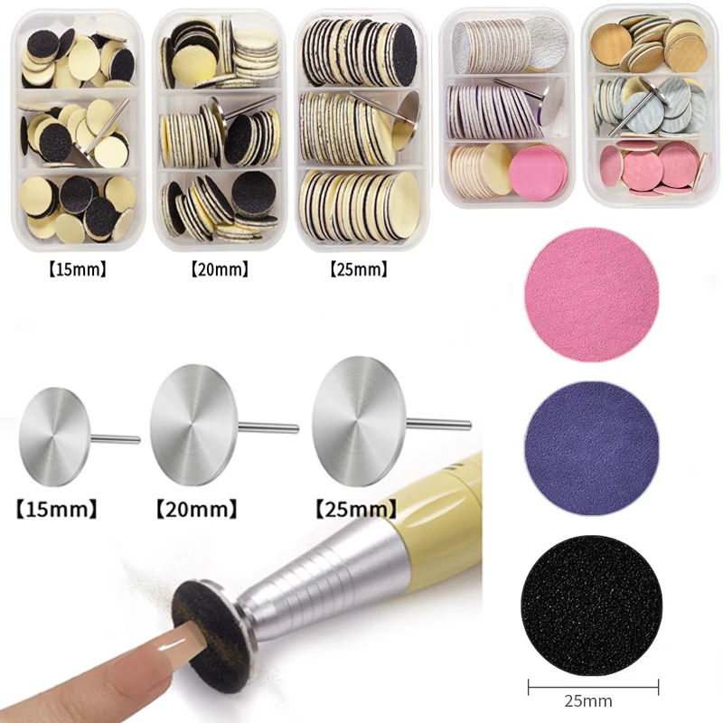 Foot Cuticle Calluses Removal Replaceable Sanding Paper Pedicure Disk Pads Kit Foot Rasp Files Dead Skin Cleaner 15/20/25mm