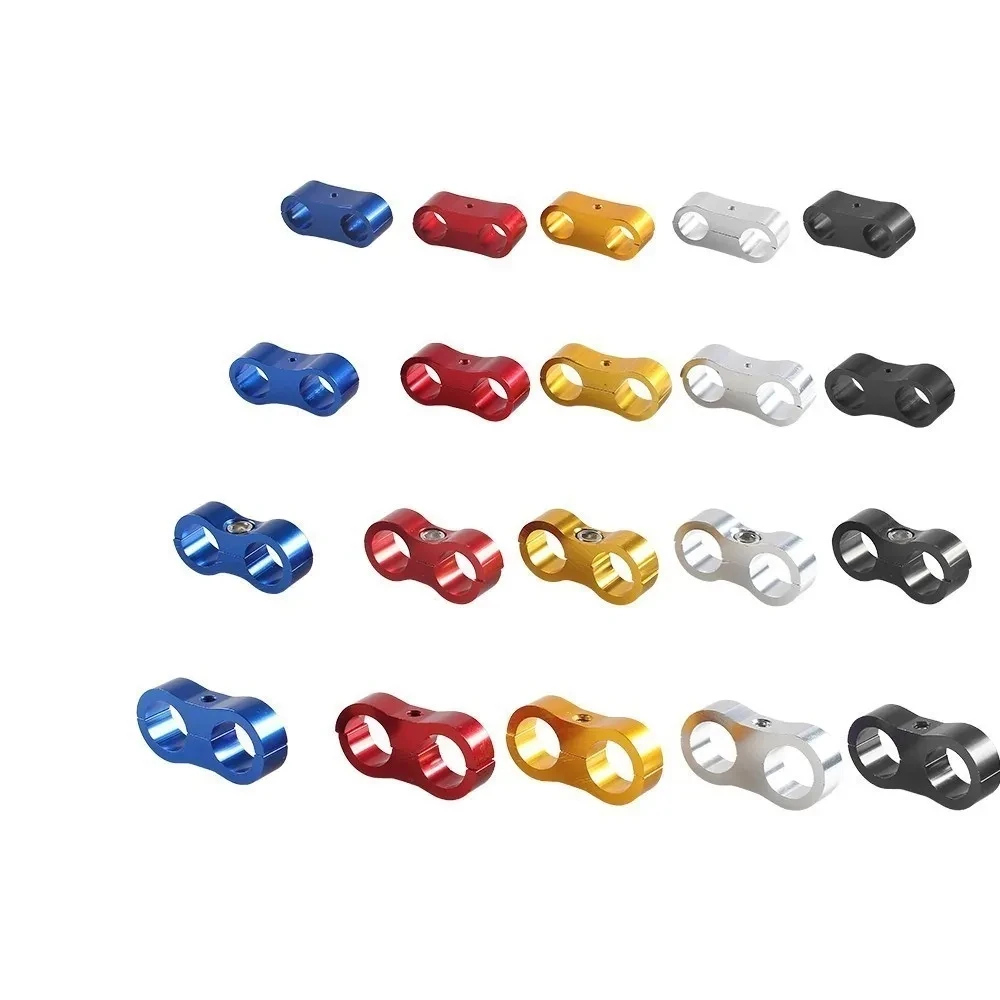 Hose Clamps Universal Aluminum AN4 AN6 AN8 AN10 Braided Rubber Hose Line Clamp Splitter Billet Oil Fuel Water Hose Tube Seprator Kit