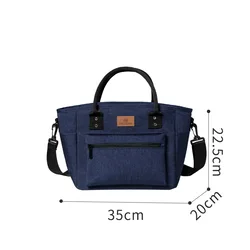 Portable Insulated Lunch Bag - Waterproof and Ideal for Office, Picnic, and Travel (Navy blue)