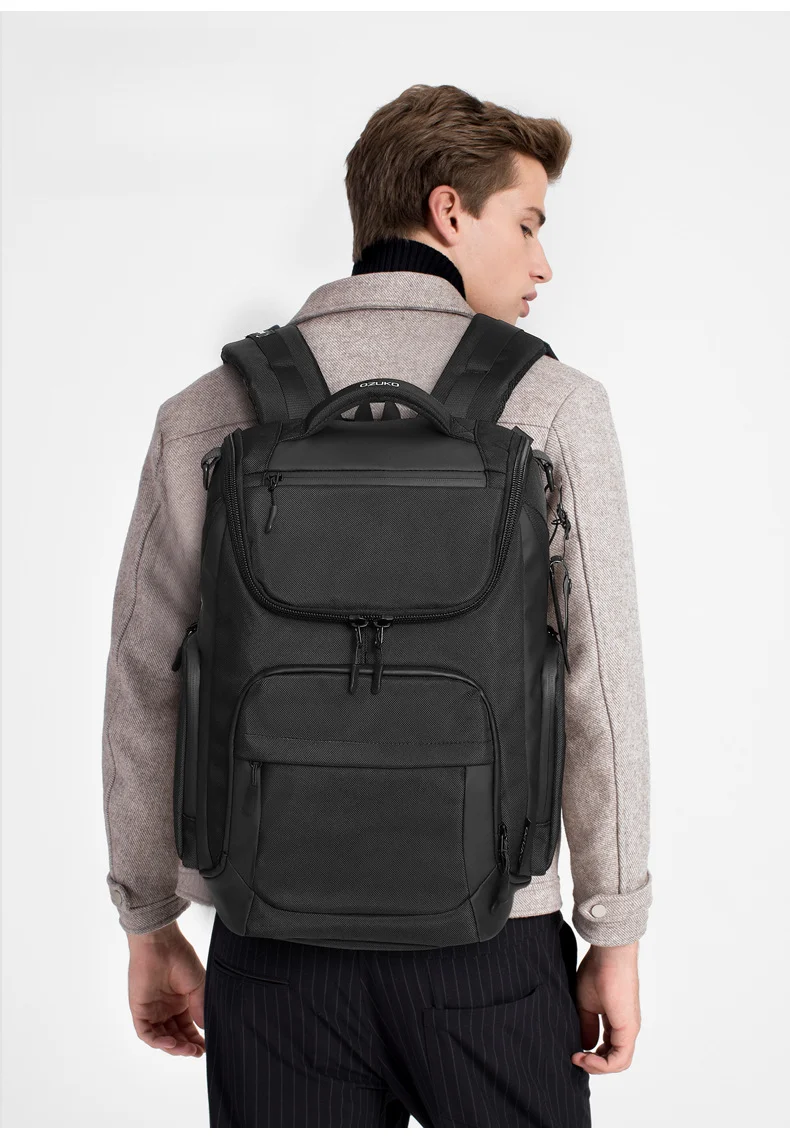 Zaino da lavoro, zaino impermeabile da viaggio, zaino da studente alla moda da uomo e zaino da computer da uomo_voghion.com