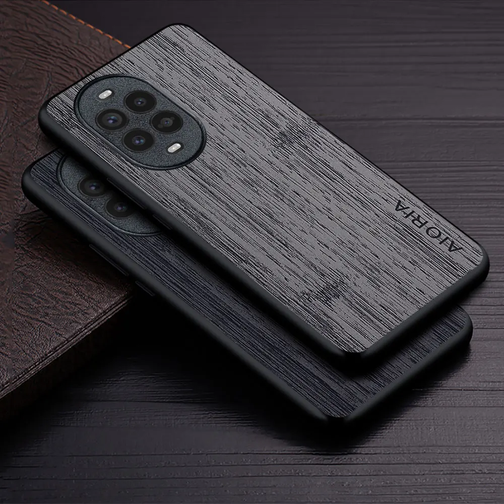 Luxury Bamboo Wood Pattern Leather Phone Case Cover
