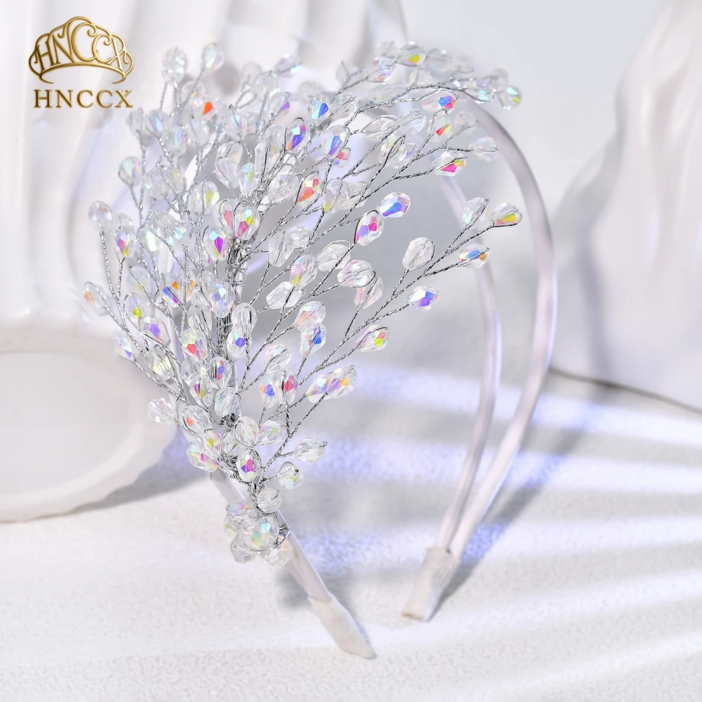HNCCX 패션 AB 크리스탈 신부 머리띠 수제 웨딩 헤어 후프 요정 꿈꾸는 머리 액세서리 댄스 파티 저녁 파티 A214