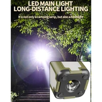 Lampe solaire portative extérieure de Camping charge solaire pliable 2000mah batterie externe affichage Intelligent Portable suspension tente lumière 3