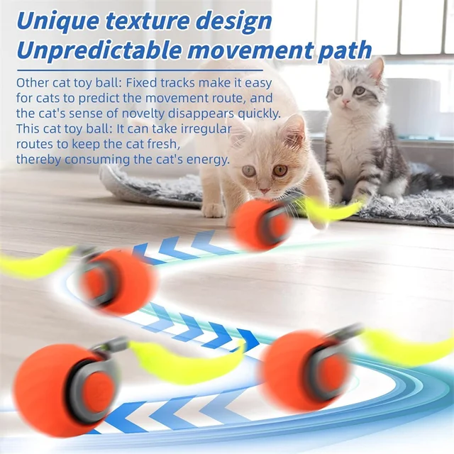 Smart Cat Toys Balls Automatic Interactive Pet Electric Rolling Teaser USB Rechargeable Kitty Moving Bouncing ball Cats Products 5