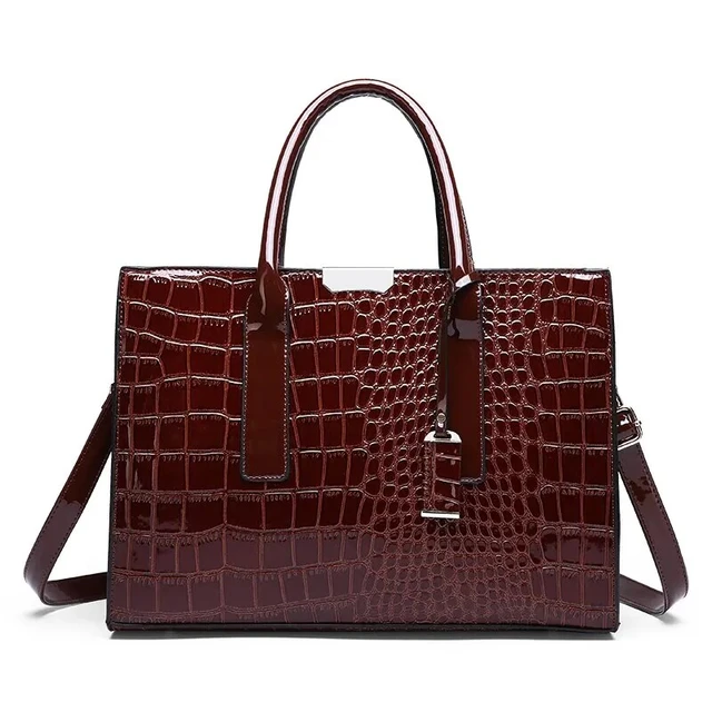 Amazon.com: Crocodile Pattern Top-Handle Bag For Women Hand Made Genuine  Leather Purses Satchel Shoulder Bag With Detachable Long Strap : Clothing,  Shoes & Jewelry