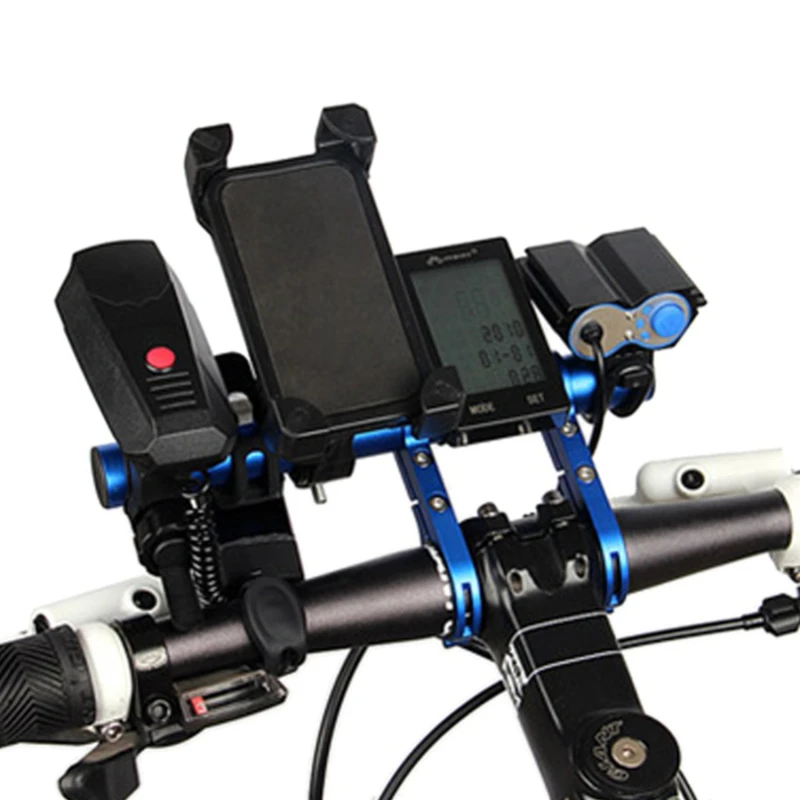 Prolunga Manubrio Bici Regolabile 10-30 Cm | Supporto Universale Per Faro, Smartphone O Rack | Alluminio Nero/rosso/blu