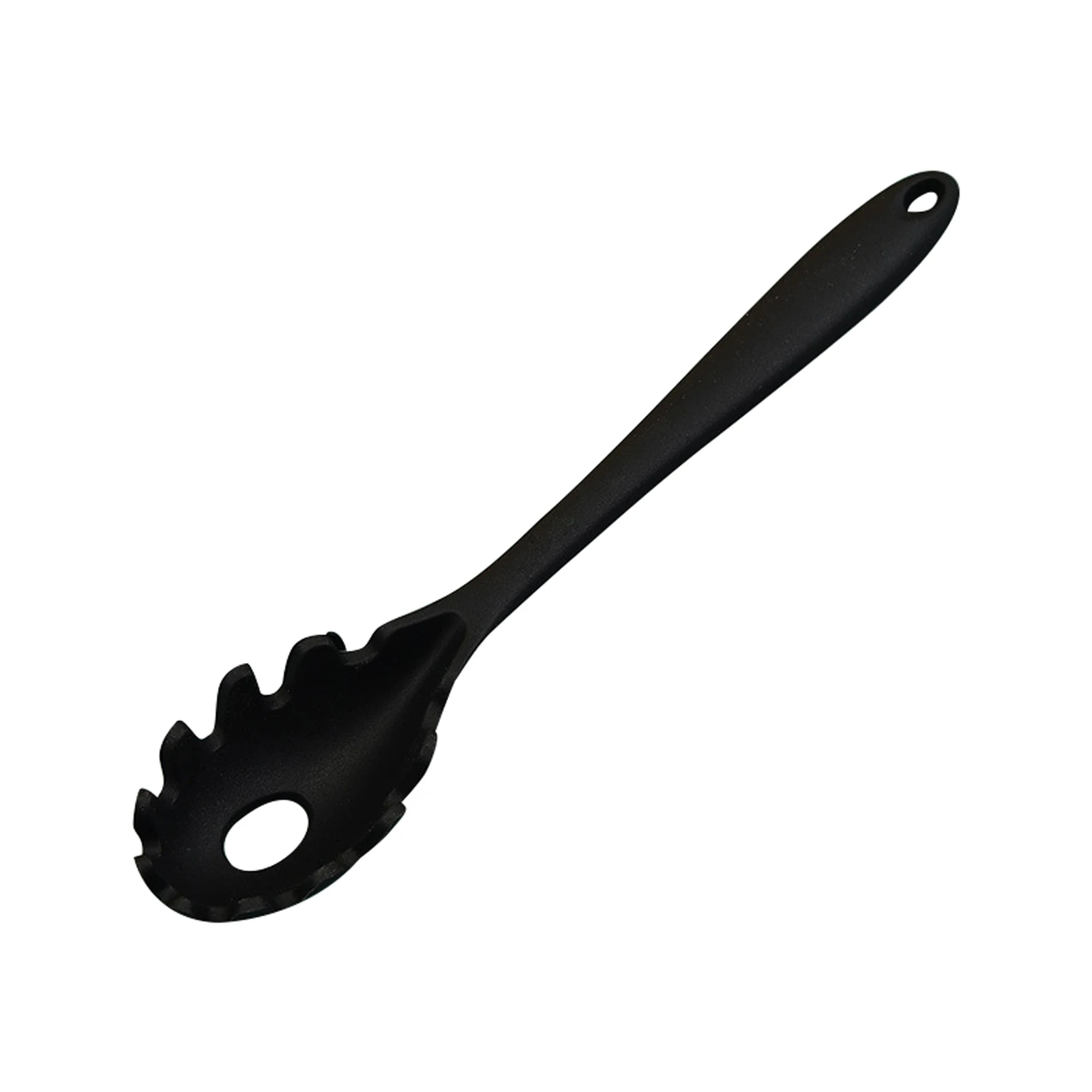 Hollow Bottom Long Handle Pasta Fork Cooking Tool Ergonomic Soft Silicone Home Kitchen Multifunctional Mini Portable Spoon