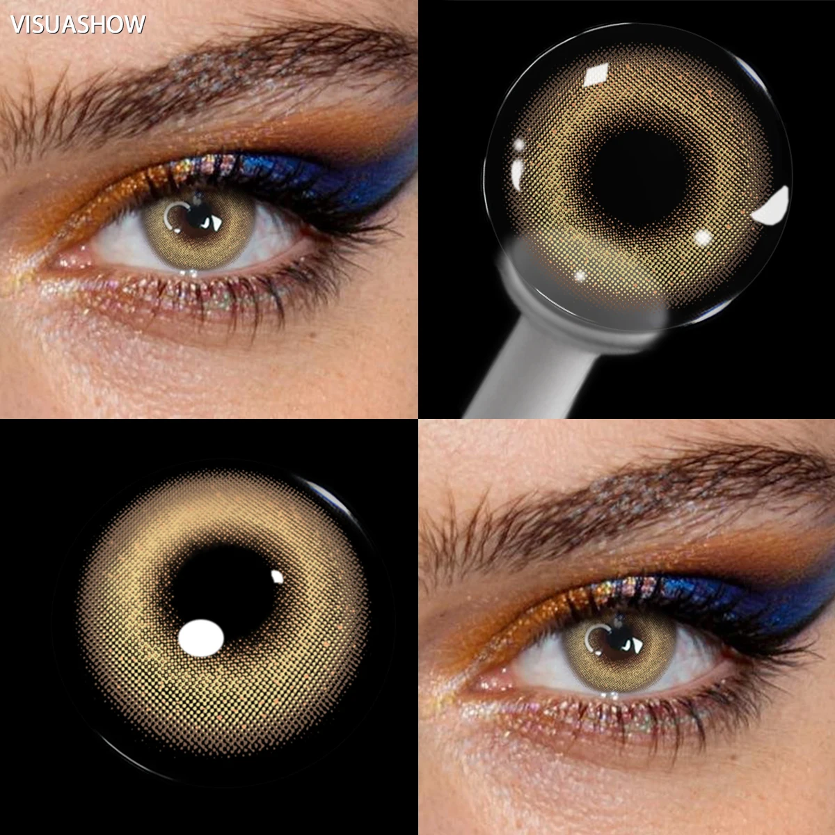 VISUASHOW Unspoken Brown Yearly Disposable Colored Contacts